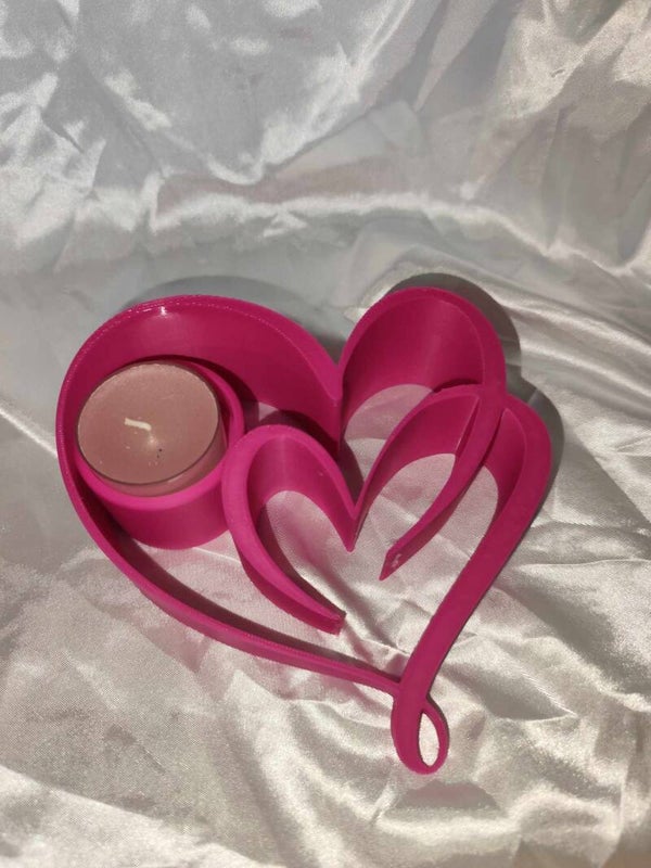 Herz Teelicht Halter Pink