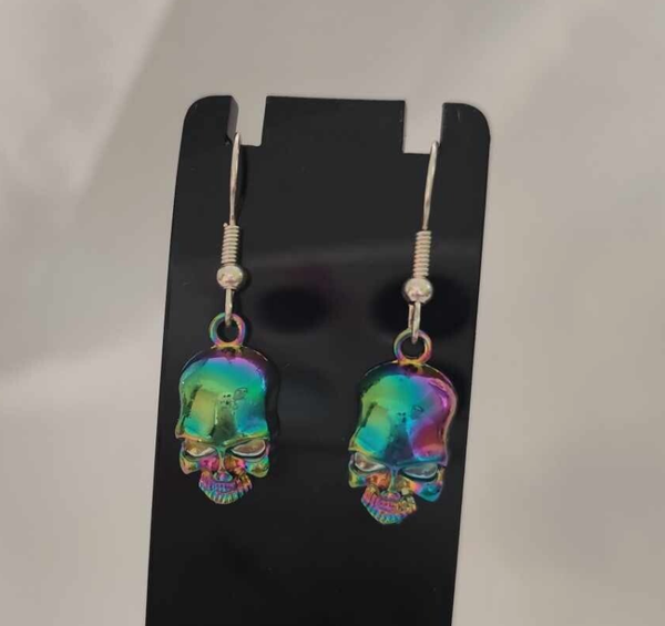 Multi CHrom Totenkopf Ohrringe