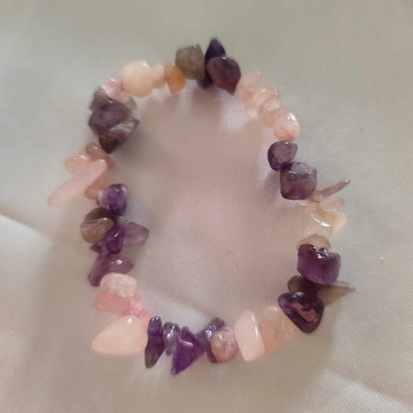 Rosenquarz & Amethyst Armkette