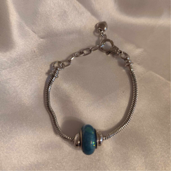 Armkette Silber mit Blauer Perle