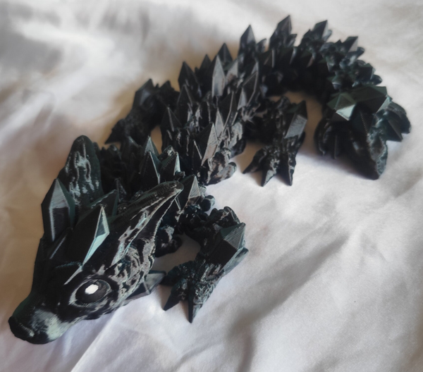Wolf Kristall Drache Grün/Schwarz