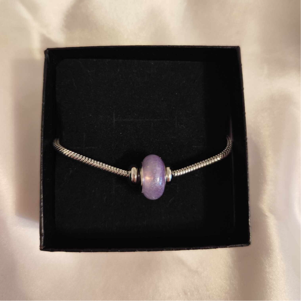 Armkette Silber mit Lila Perle