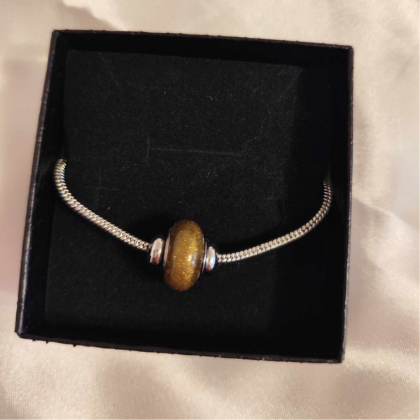 Armkette Silber mit Gold Perle