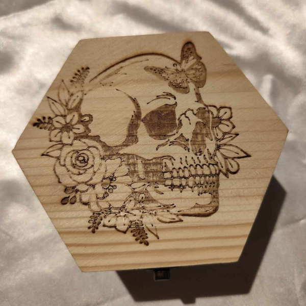 Blumen Totenkopf Holzbox