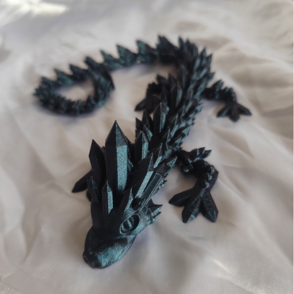 Kristall Drache Schwarz