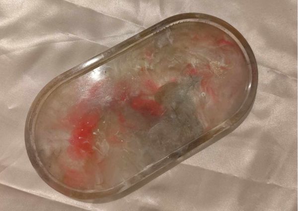 Schmuckdose Oval Pink / Blau / Weiss