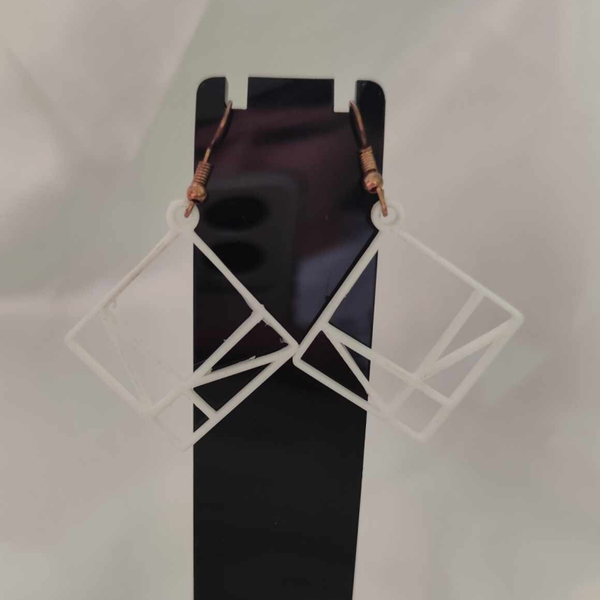 Geometrische Ohrringe Weiss 2