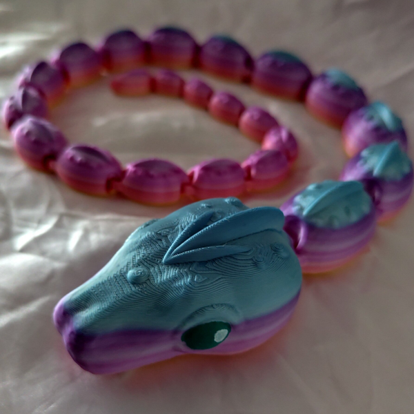 Grosse Schlange Rot/Lila/Blau