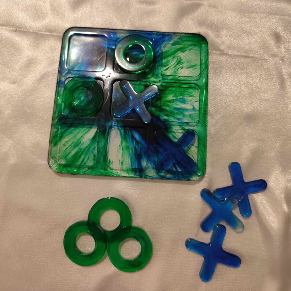 Tik Tak Toe Reisespiel Grün & Blau