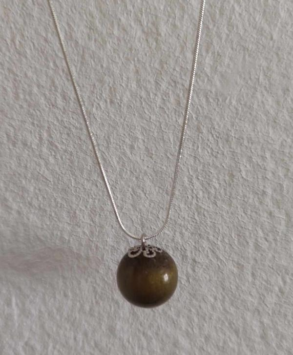 Epoxy Kette mit Silbekette Gold