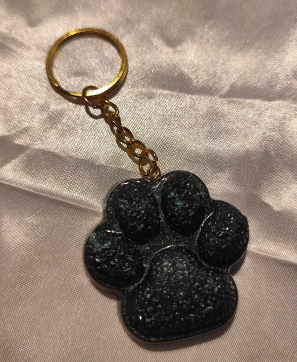 Druzy Pfote Schlüsselanhänger Schwarz