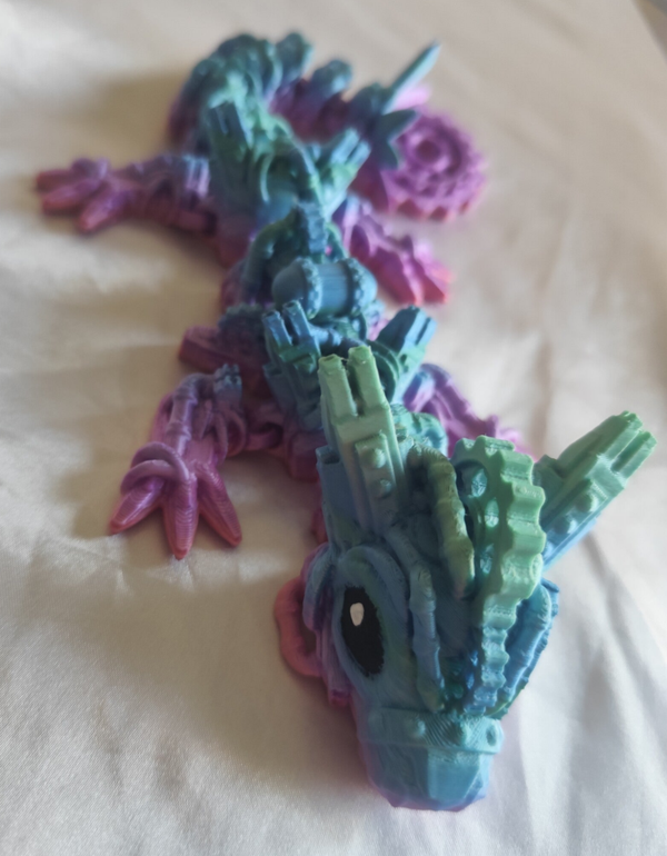 Steampunk Drache Lila/Blau/Grün