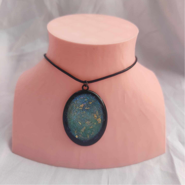 Blau Goldene Halskette