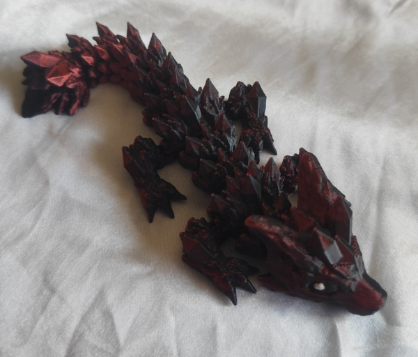 Wolf Kristall Drache Klein Rot Schwarz