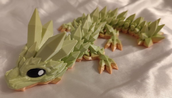 Kristall Drache Grün & Orange