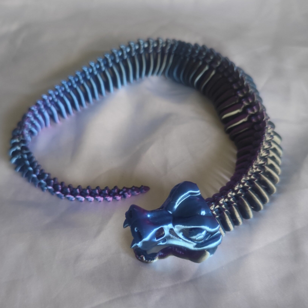 Skelett Schlange Blau/Schwarz/Lila