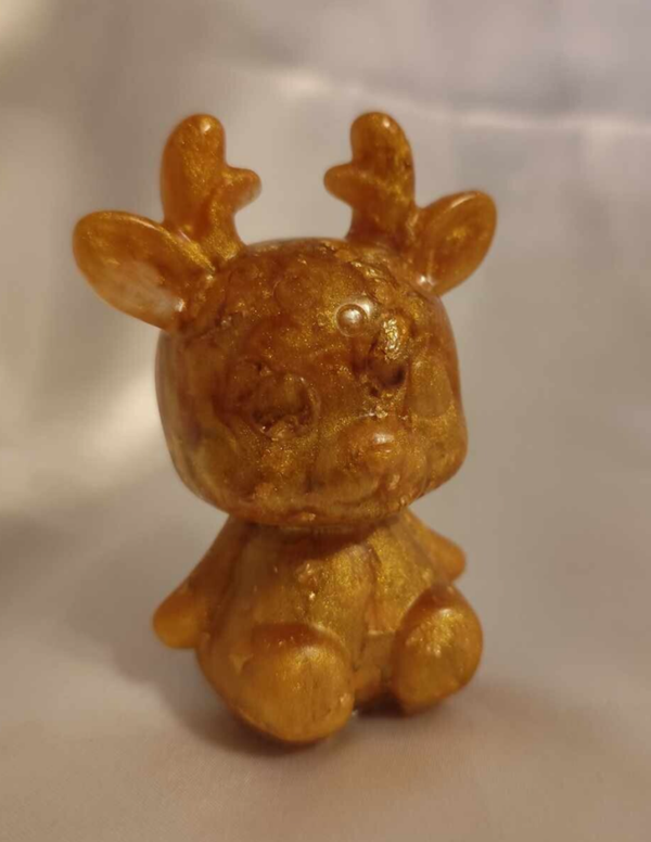 Hirsch Figur Gold Flocken