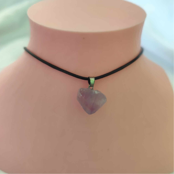 Amethyst Cluster Halskette Kunstleder
