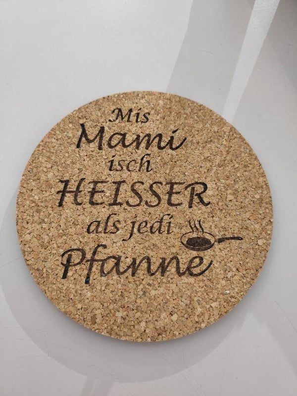 Mis Mami isch heisser als jedi Pfanne Topfuntersetzer