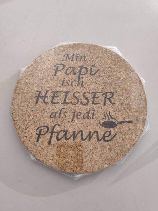 Min Papi isch heisser als jedi Pfanne Topfuntersetzer