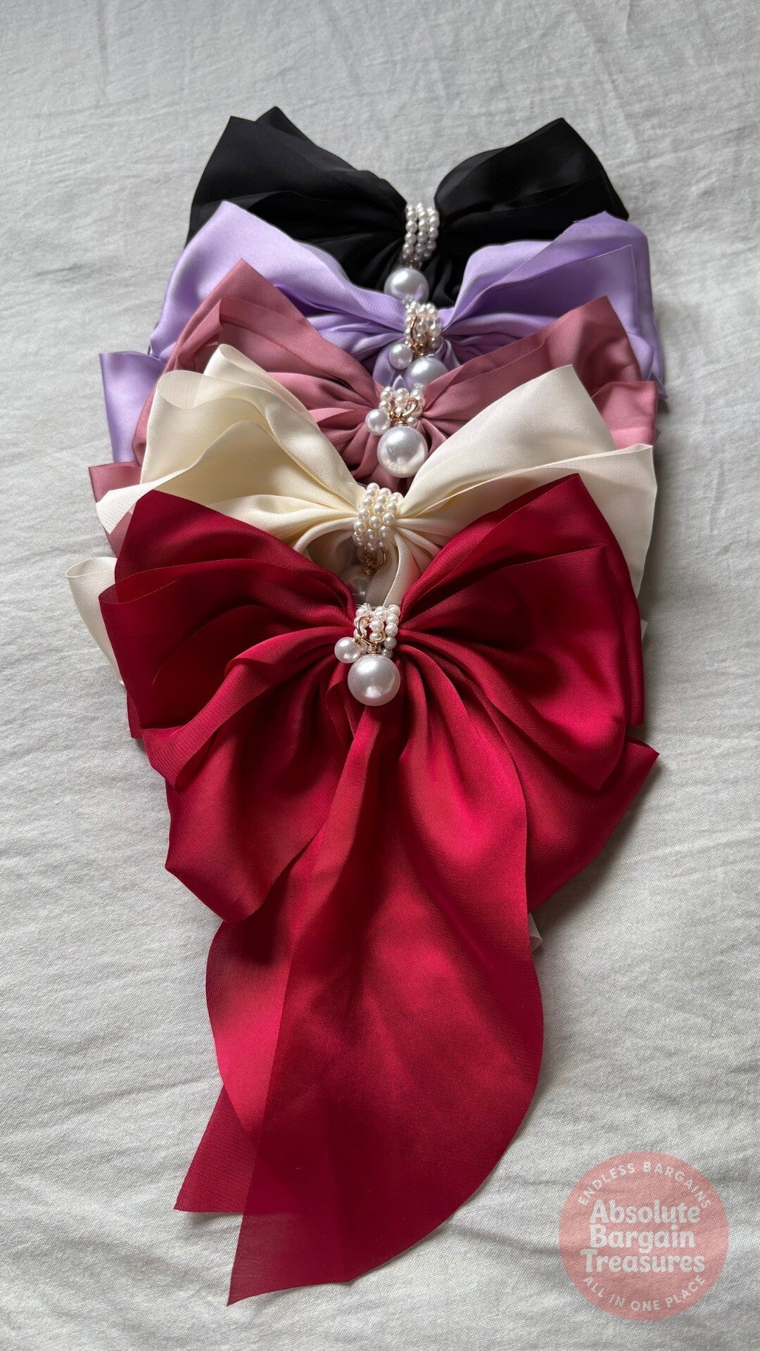 Chiffon Bow Clip - Pearl Detail for Special Occasions or Gifts