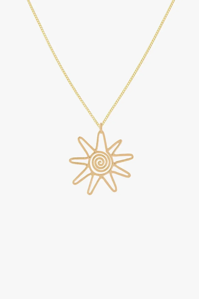 Sol Necklace Gold Pated