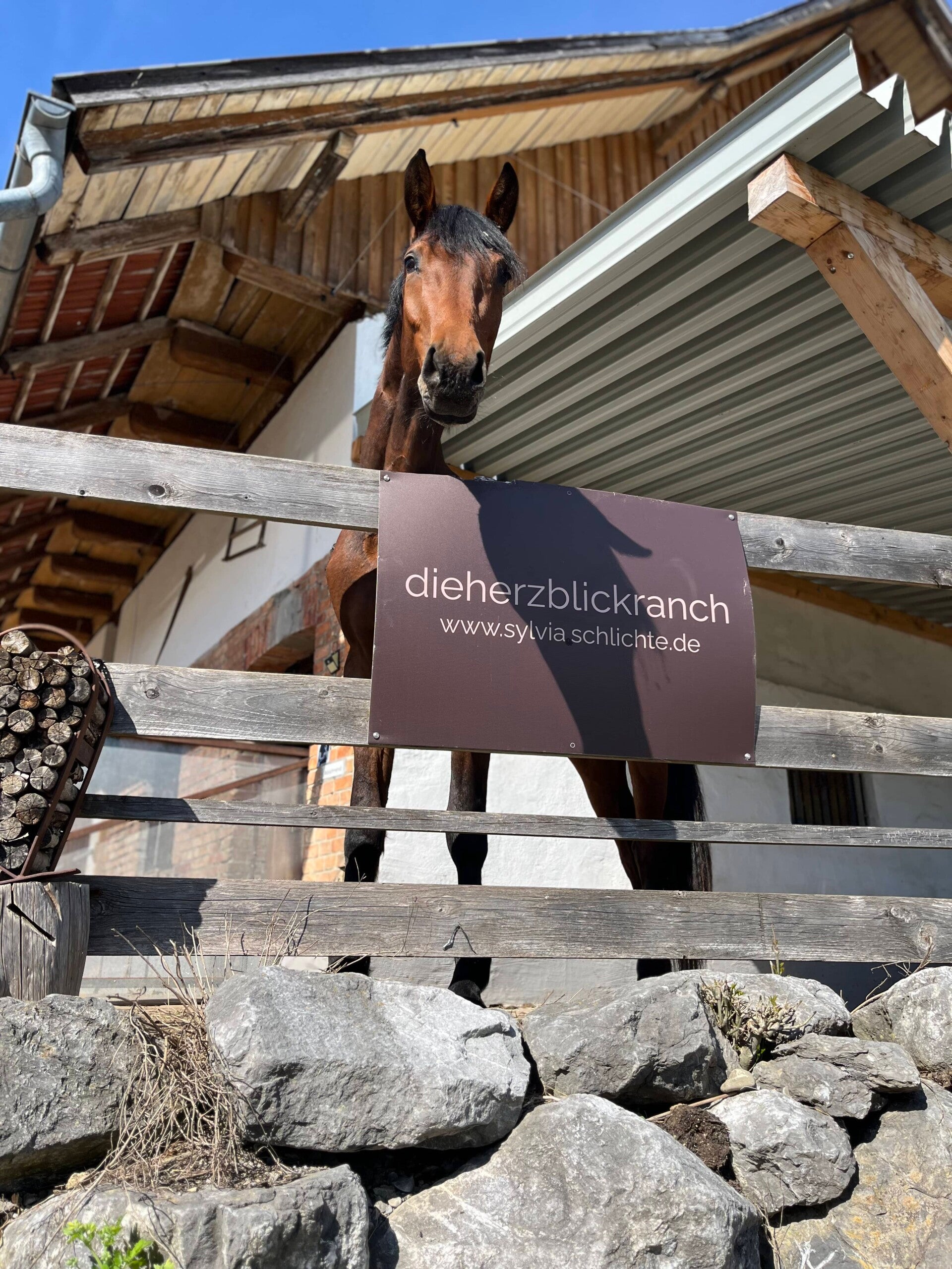 Herzblick Ranch Ansicht Stallgebäude von vorne im Allgaeu