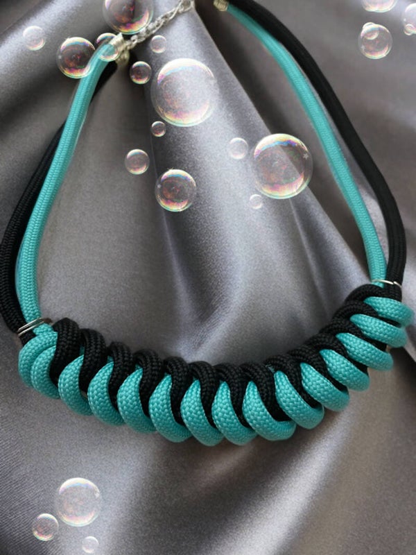 Kette schwarz/türkis