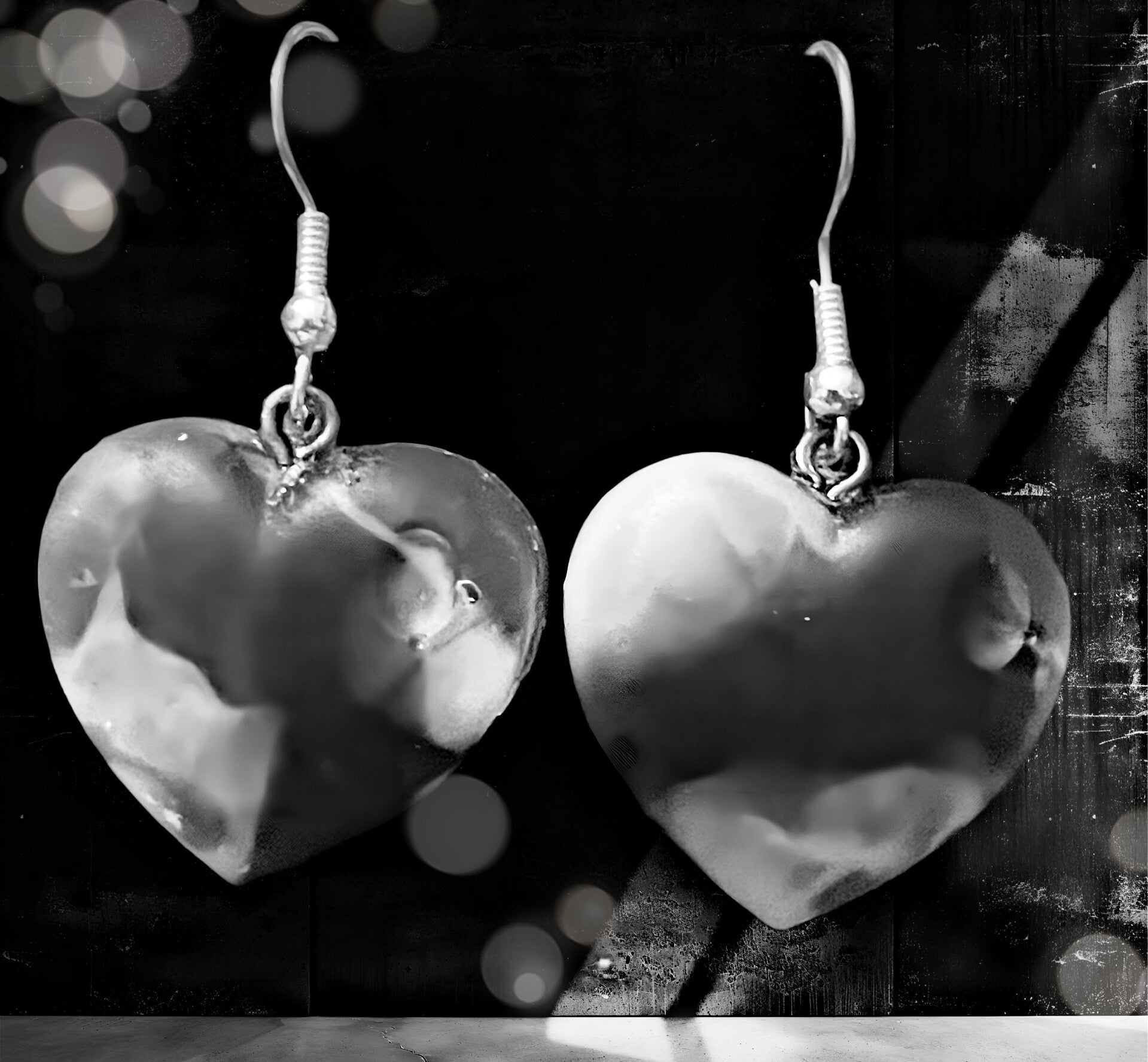 Ohrringe Herzen schwarz/weiß