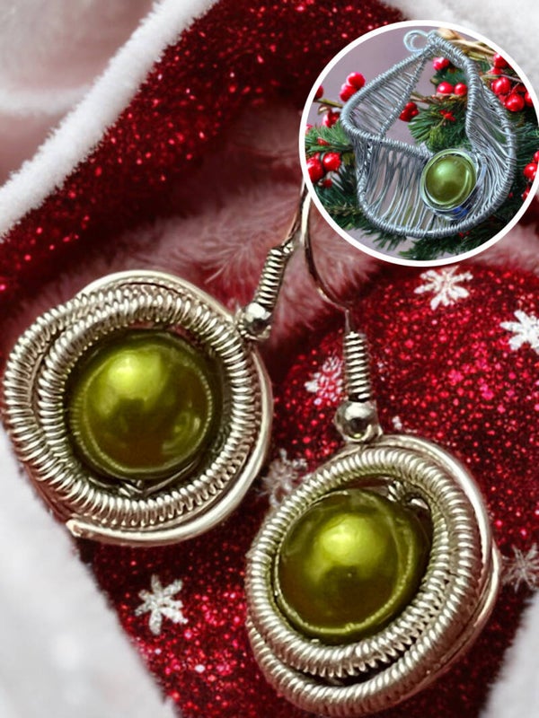 Grüne Perle Ohrringe