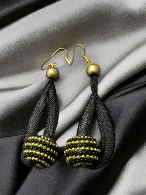 Mesh Ohrringe black no 2
