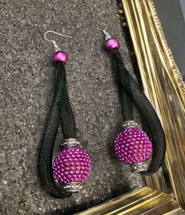 Mesh Ohrringe black no 1