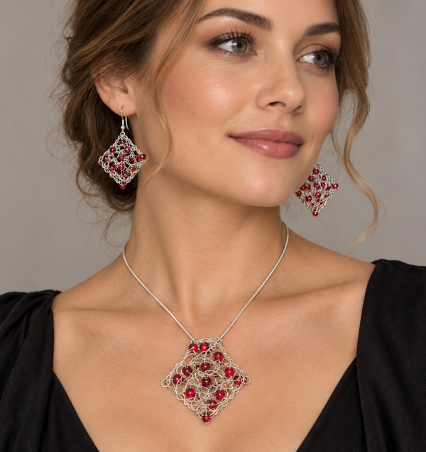 Rote Perlen Set