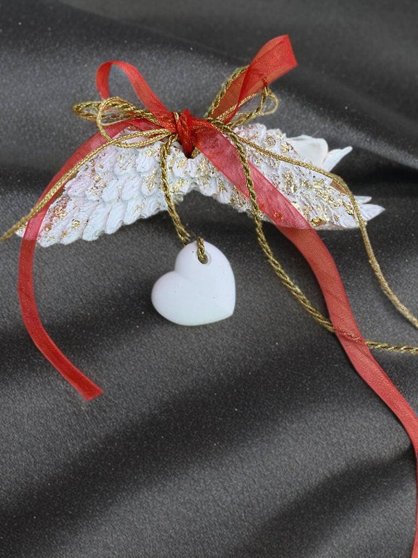 2 Paar Engelsflügel no 1 , Schleifen rot