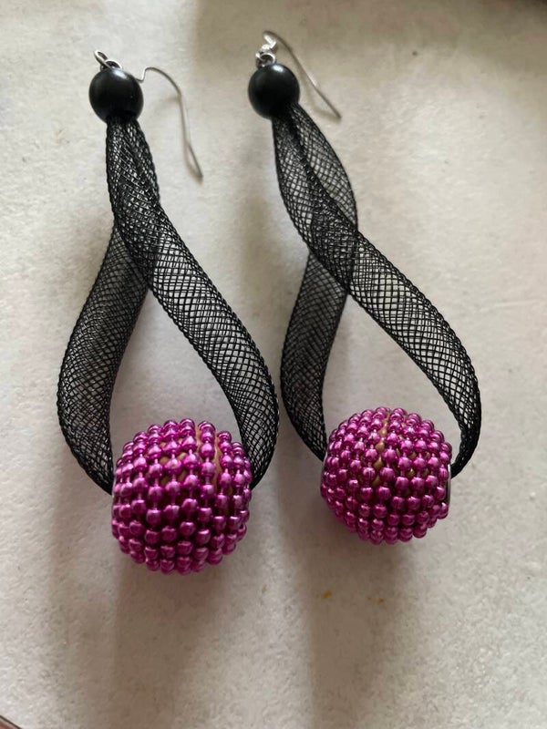 Mesh Ohrringe black no 1