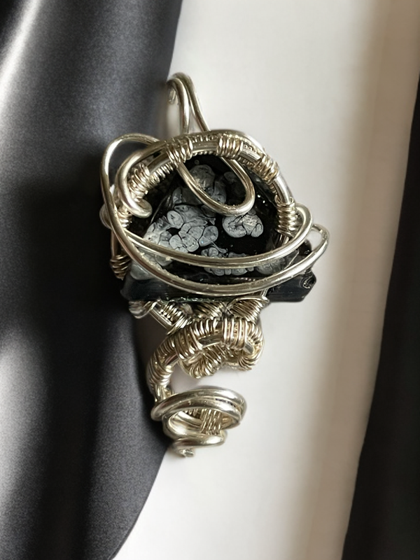 Schwarz//Silbener Anhänger klein