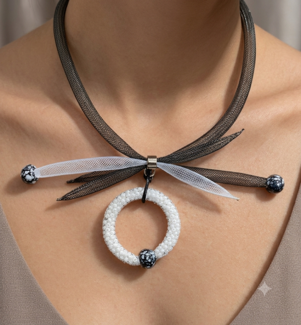Mesh Kette mit Perlenring