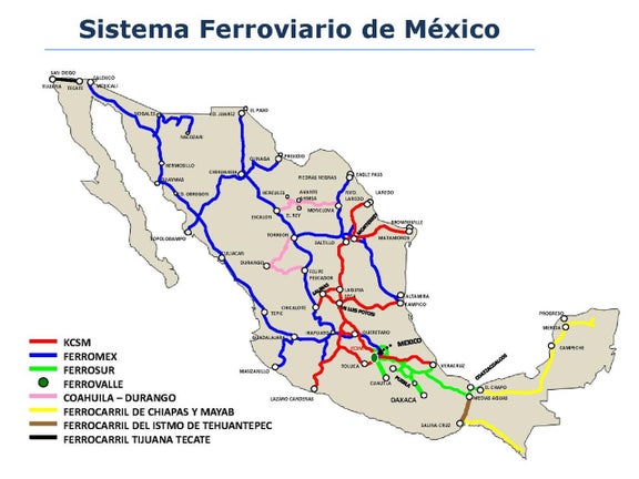 Mexico Train Routes Map Railroads of Mexico | Trains and Railroads