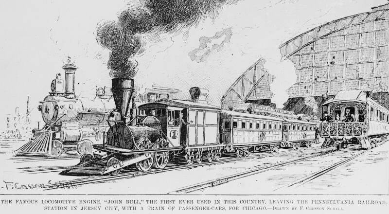 A 1925 drawing of the "John Bull"