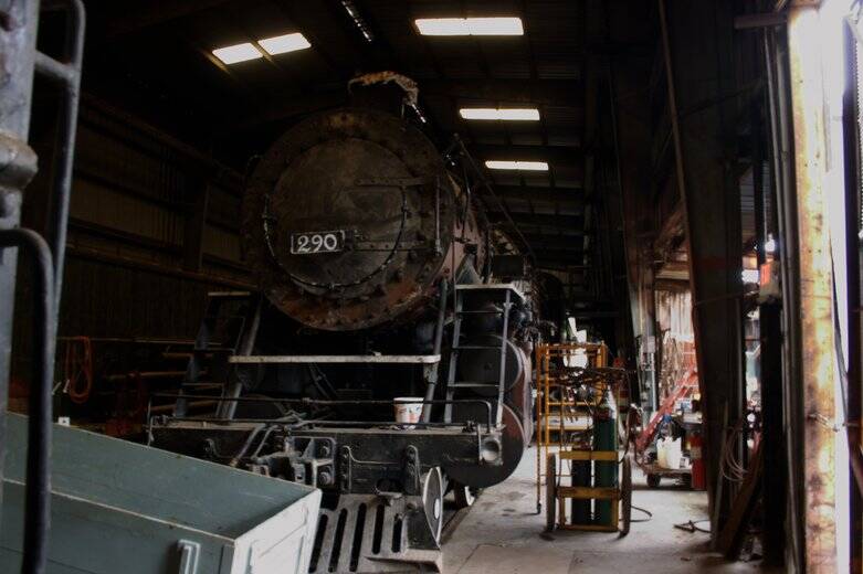 A&WP No. 290 at the Southeastern Railway Museum shops.