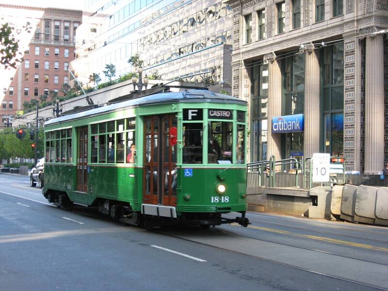 This ex-Milan car, now operating in San Francisco, carries the two-tone green color scheme used by Milan from 1926 to the 1970s.