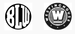 BLW logo, Westinghouse logo.