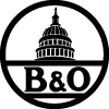 B&O herald - black lettering, white background.