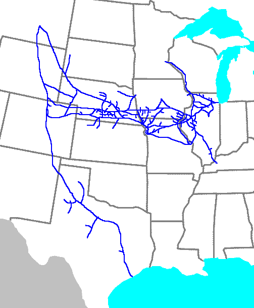 Burlington Route System Map, 1970.
