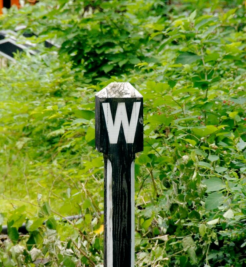 Whistle post on the Catskill Mountain Railroad in July of 2007.