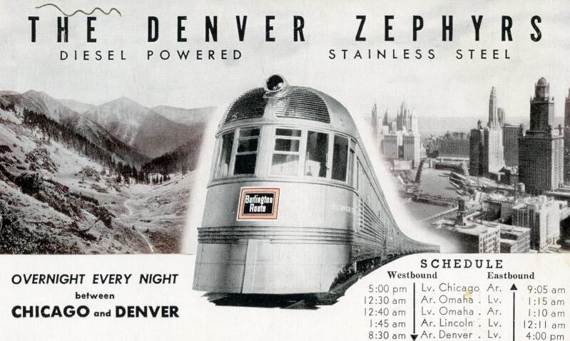 Denver Zephyr postcard.