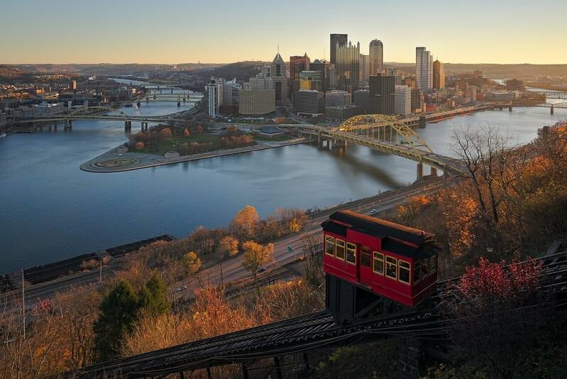 Downtown Pittsburgh as seen from the Duquesne Incline.