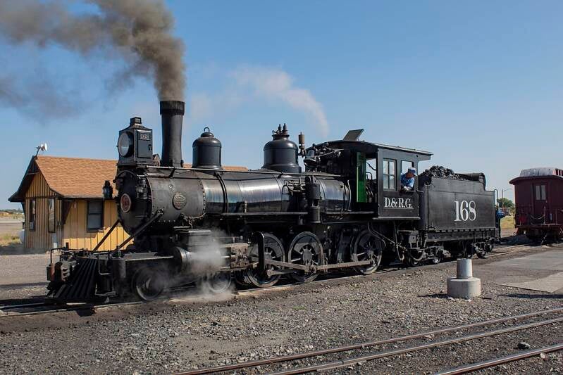 D&RG 168 after restoration as seen in 2021 at Antonito.