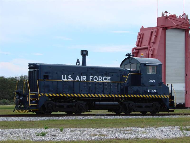 EMD SW8 switching locomotive, manufactured 1951. Retired from the United States Air Force Titan missile program,