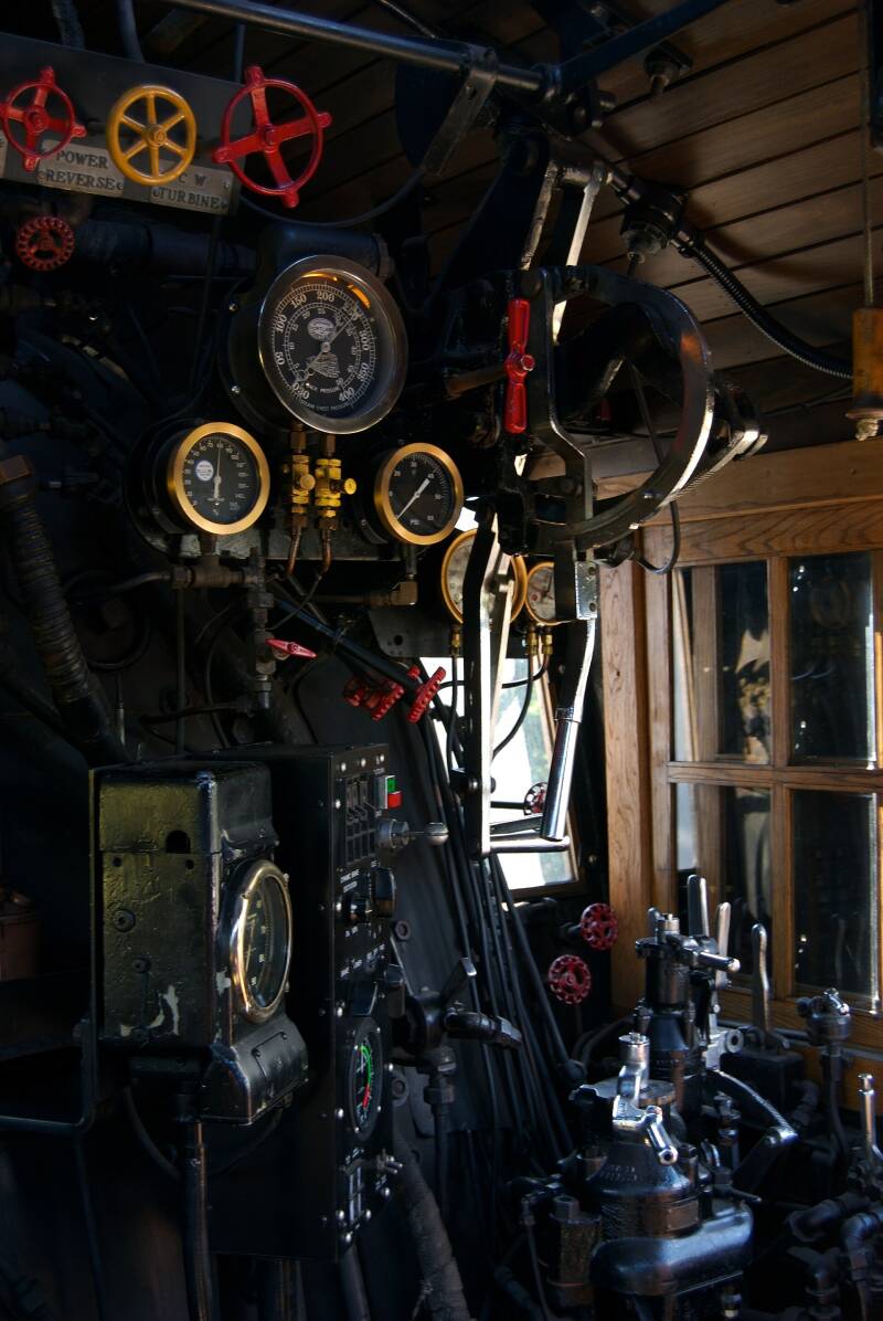 The engineer side of SP&S No. 700's cab.